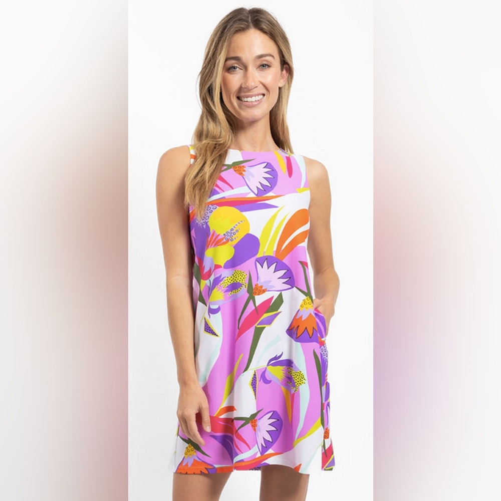 JUDE CONNALLY MELODY DRESS in NOUVEAU FLORAL BEGONI PATTERN SZ S